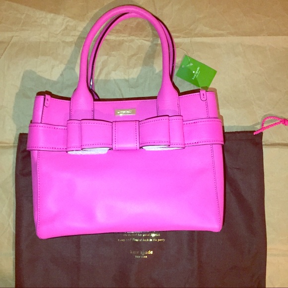 Kate Spade Quinn villabella Avenue pink bow Tote